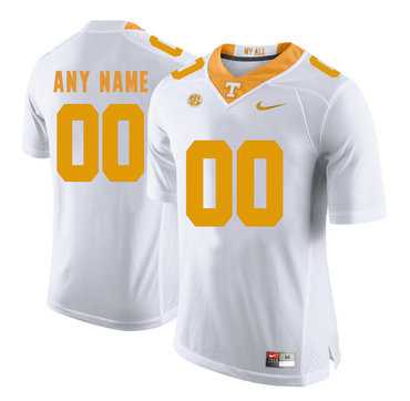 Men%27s Tennessee Volunteers White Customized College Football Jersey